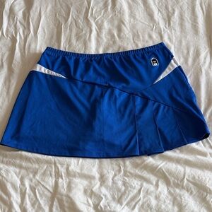 Blue Tennis Skirt with White Accents